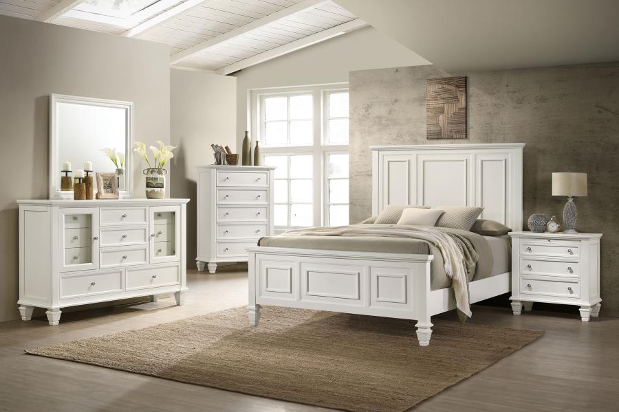 (image for) Sandy Beach 5-piece California King Bedroom Set Cream White - Click Image to Close