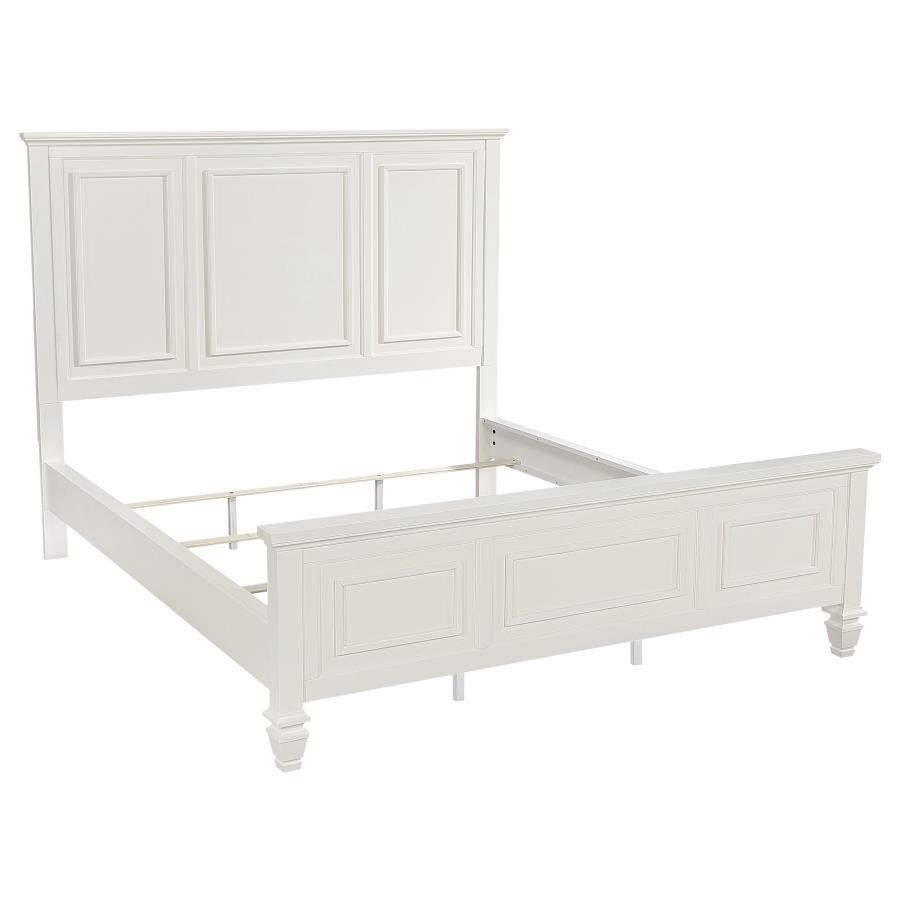(image for) Sandy Beach 63-inch California King Panel Bed Cream White