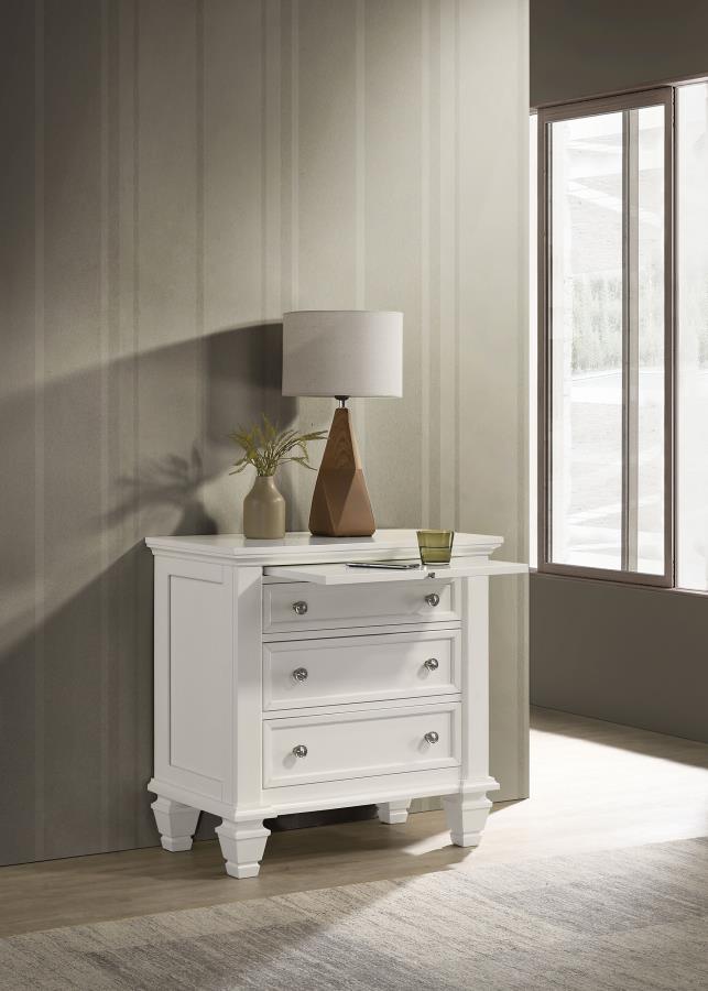 (image for) Sandy Beach 3-drawer Nightstand Cream White