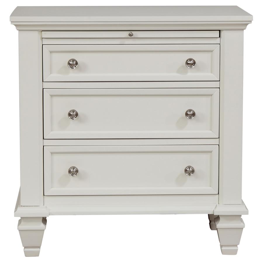 (image for) Sandy Beach 3-drawer Nightstand Cream White