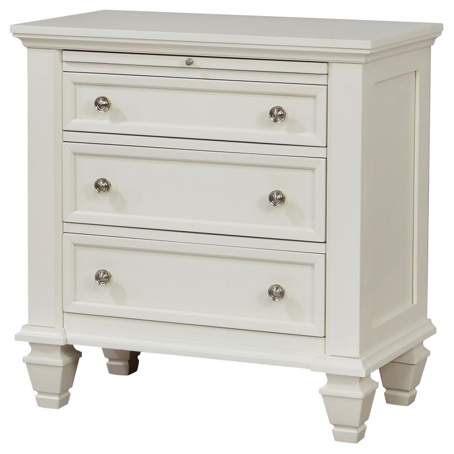 (image for) Sandy Beach 3-drawer Nightstand Cream White