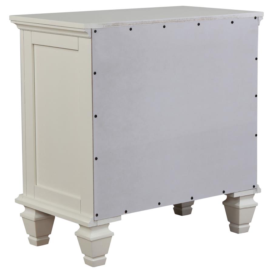 (image for) Sandy Beach 3-drawer Nightstand Cream White