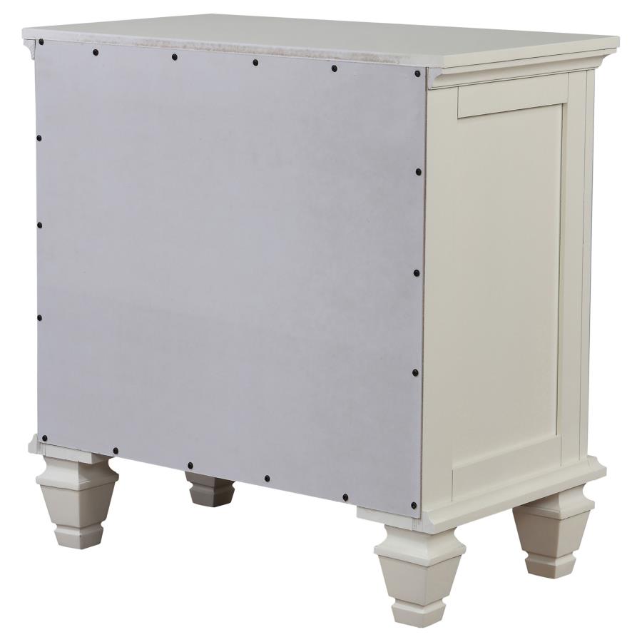 (image for) Sandy Beach 3-drawer Nightstand Cream White