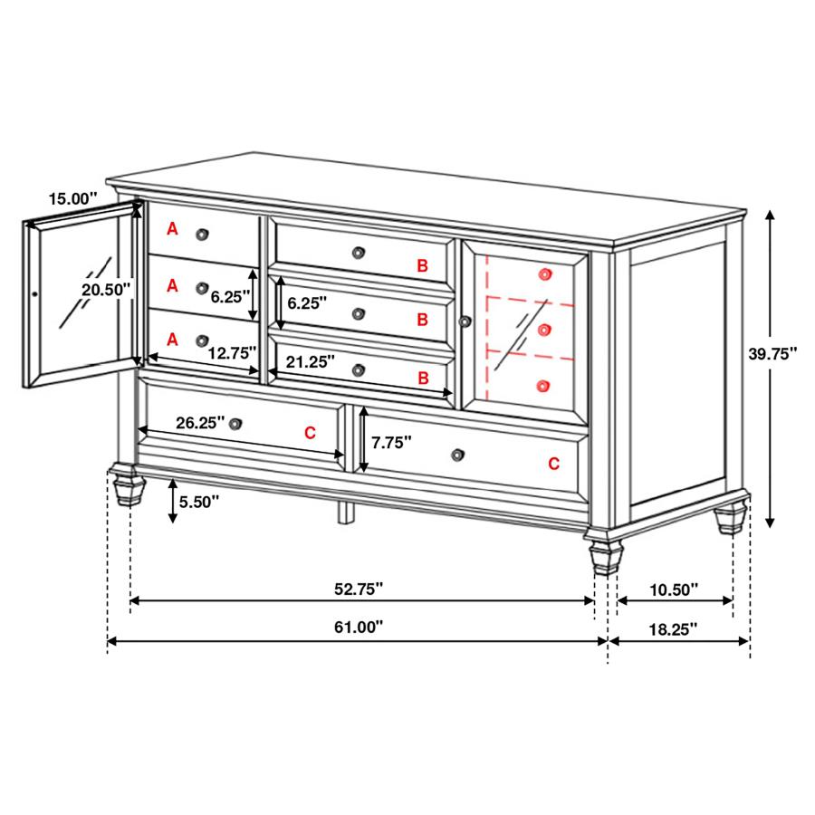 (image for) Sandy Beach 11-drawer Dresser Cream White