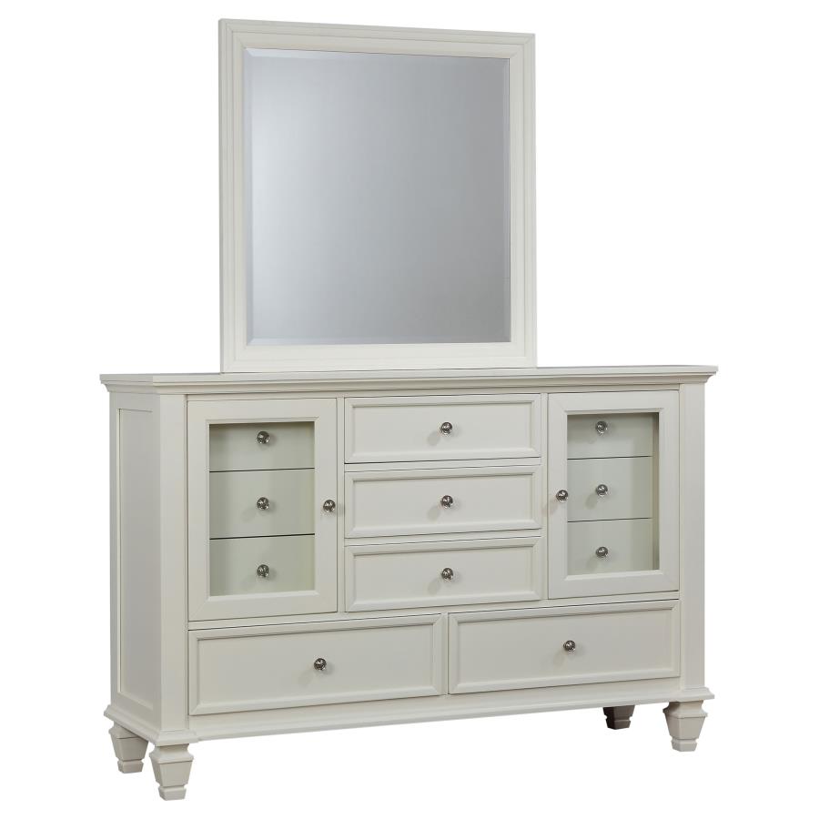 (image for) Sandy Beach 11-drawer Dresser with Mirror Cream White - Click Image to Close