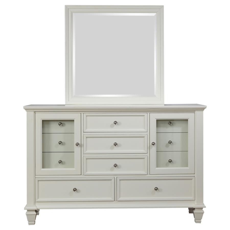 (image for) Sandy Beach 11-drawer Dresser with Mirror Cream White