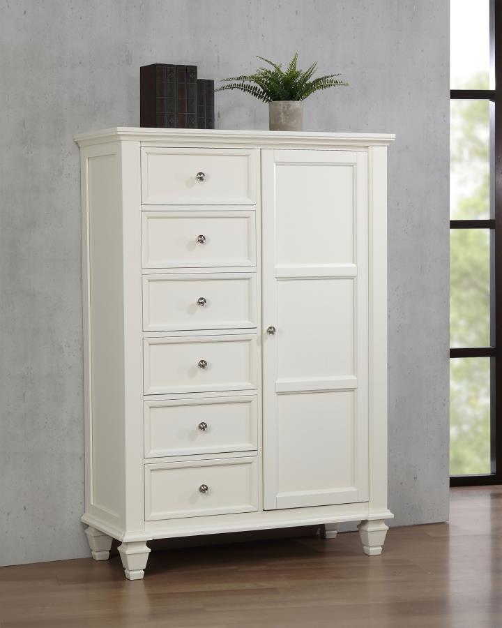 (image for) Sandy Beach 8-drawer Door Chest Cream White