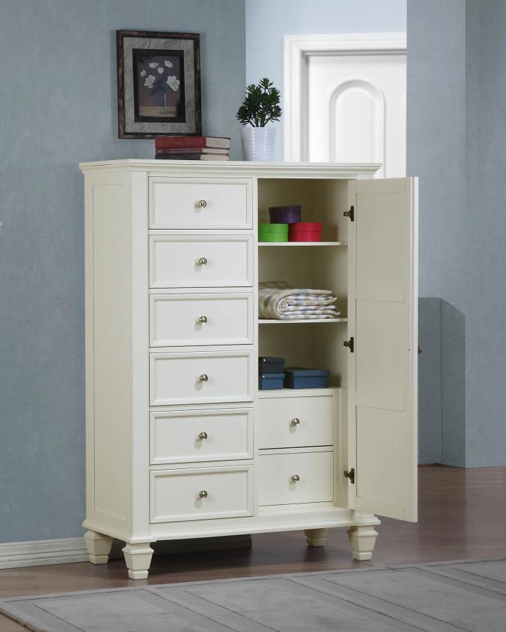 (image for) Sandy Beach 8-drawer Door Chest Cream White