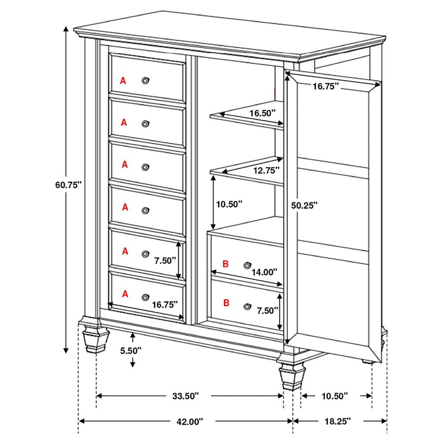 Modal Additional Images for Sandy Beach 8-drawer Door Chest Cream White
