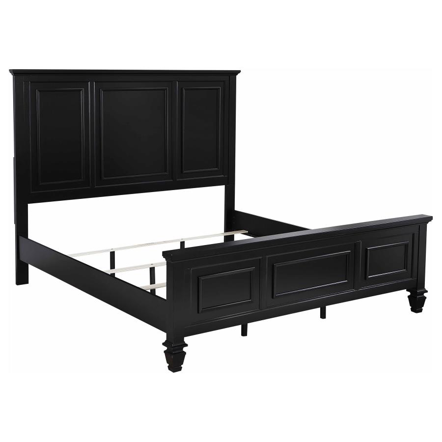 (image for) Sandy Beach 63-inch Eastern King Wood Panel Bed Black