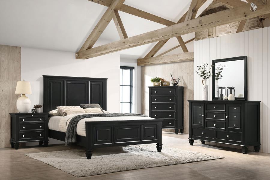 Modal Additional Images for Sandy Beach 63-inch Eastern King Wood Panel Bed Black