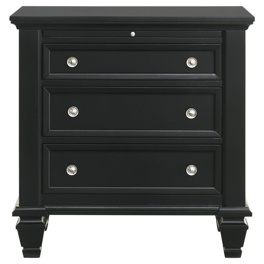 (image for) Sandy Beach 3-drawer Nightstand Black