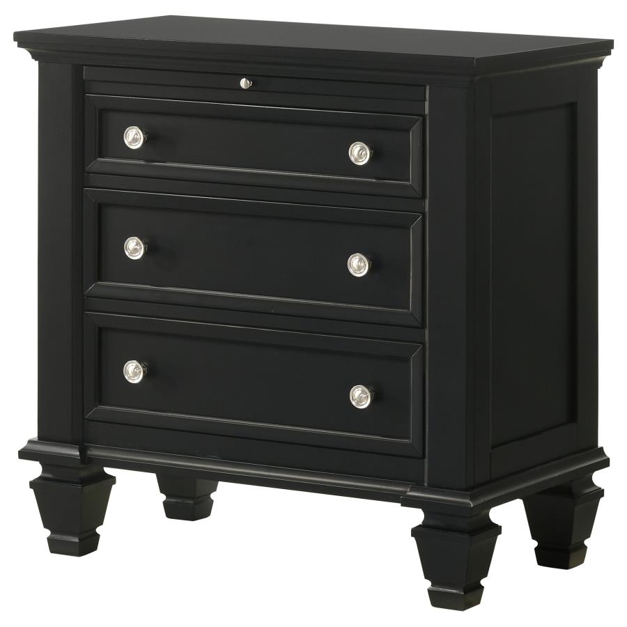 (image for) Sandy Beach 3-drawer Nightstand Black