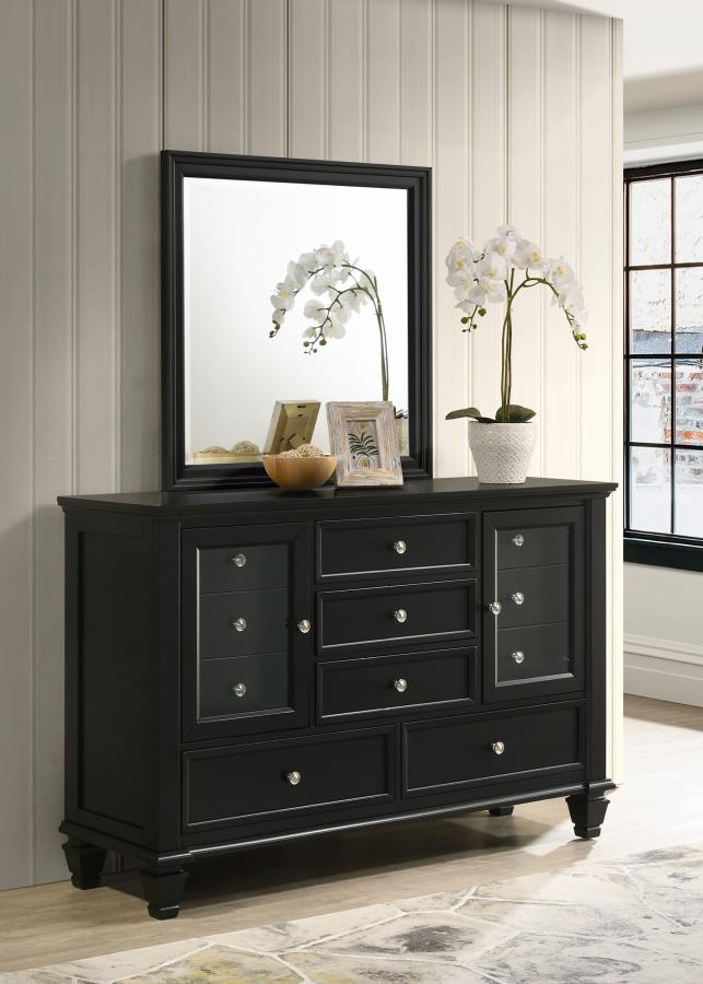 (image for) Sandy Beach 11-drawer Dresser with Mirror Black