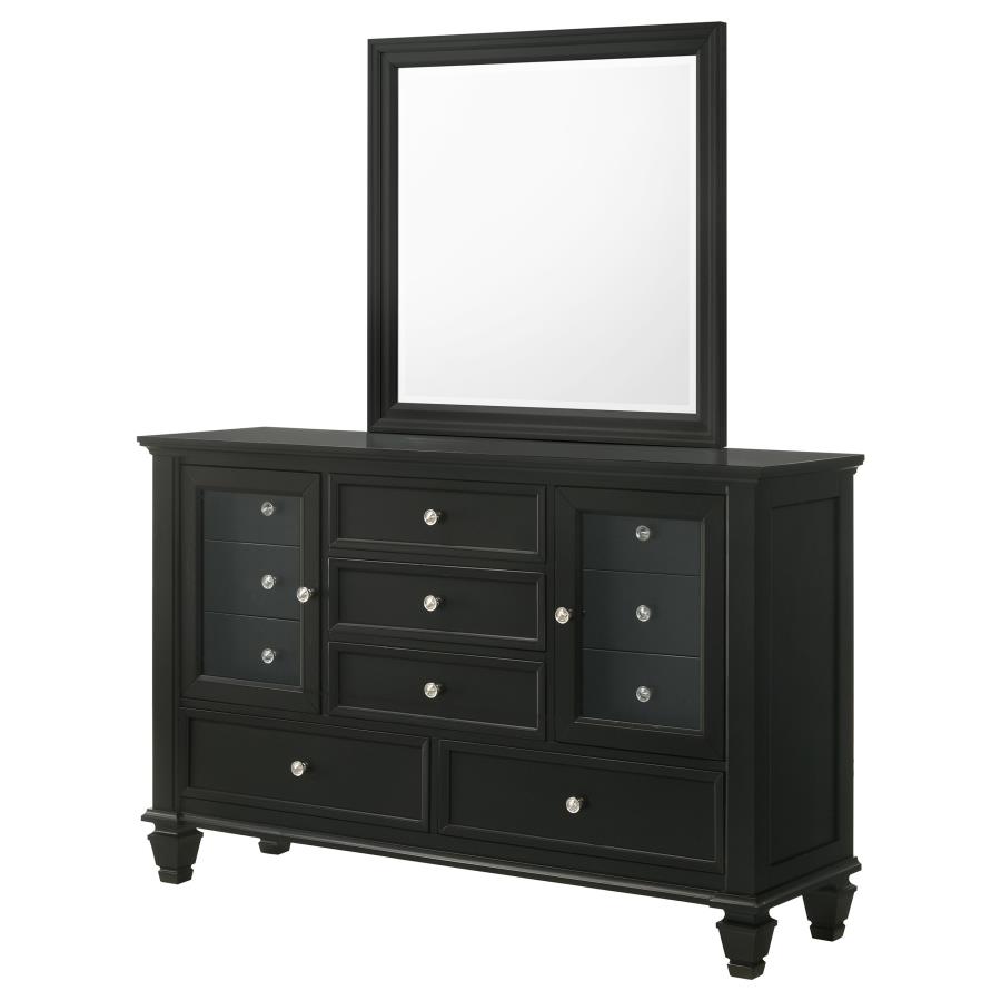 (image for) Sandy Beach 11-drawer Dresser with Mirror Black