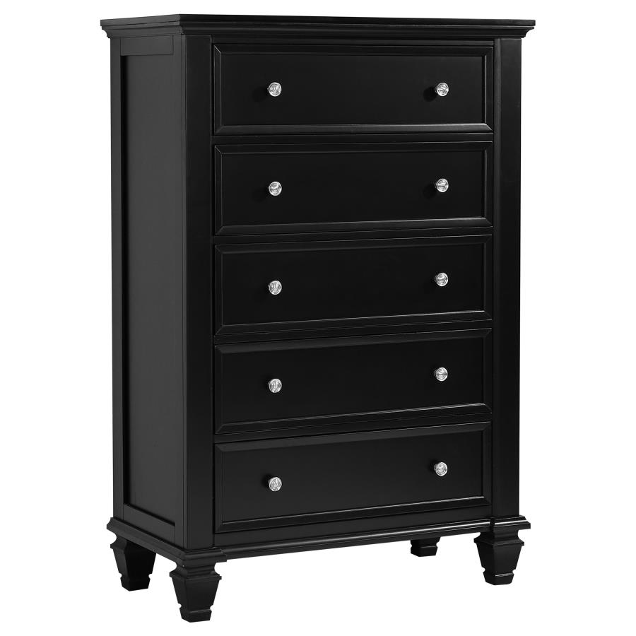 (image for) Sandy Beach 5-drawer Bedroom Chest Black