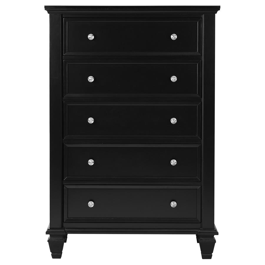 (image for) Sandy Beach 5-drawer Bedroom Chest Black