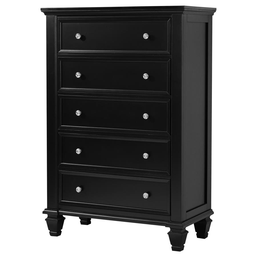 (image for) Sandy Beach 5-drawer Bedroom Chest Black