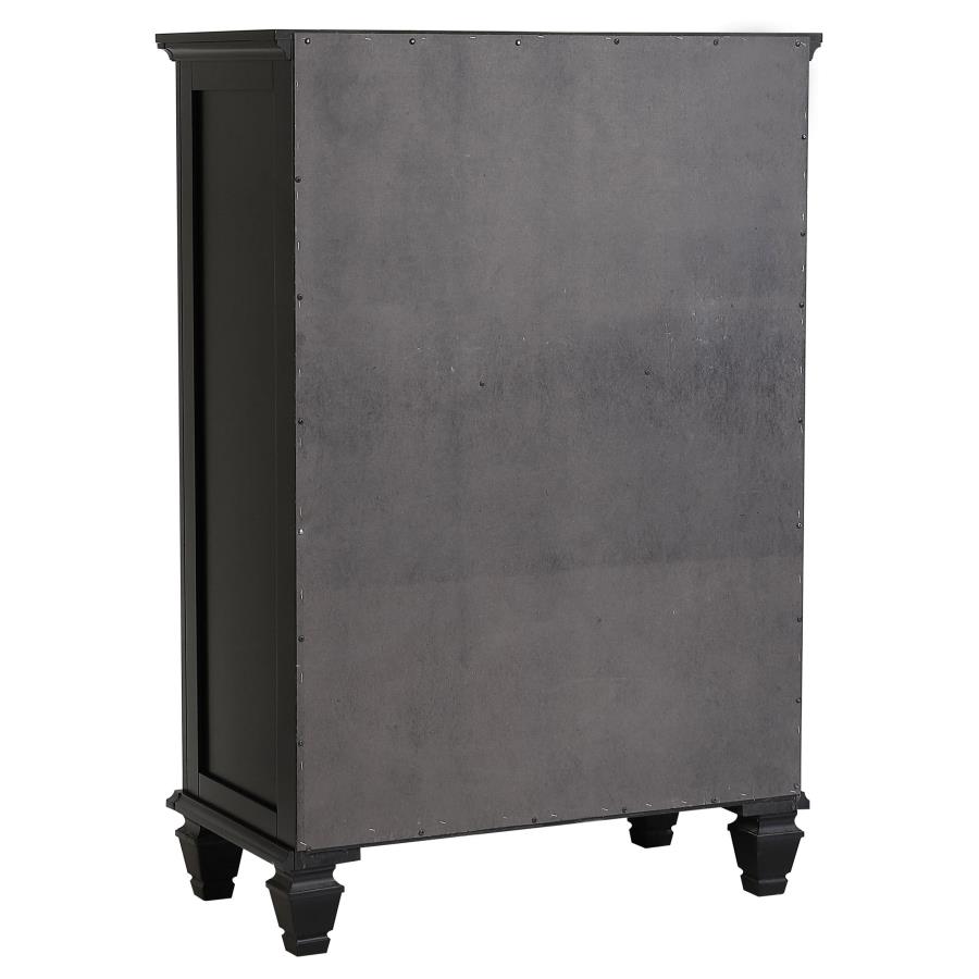 (image for) Sandy Beach 5-drawer Bedroom Chest Black