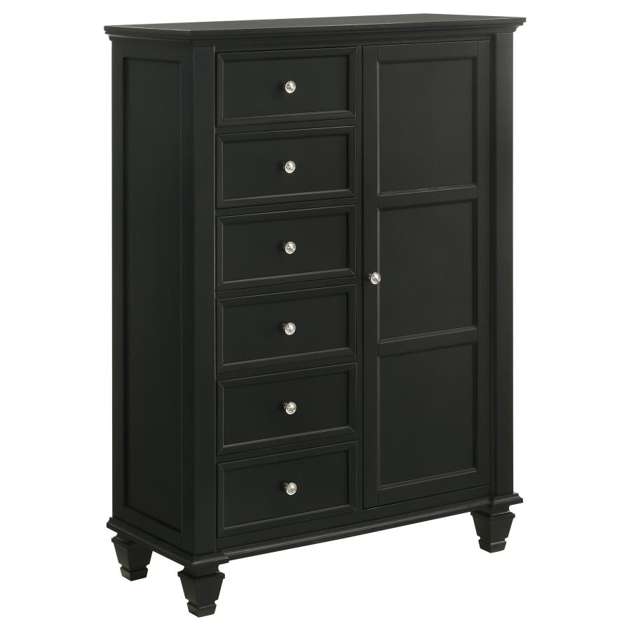 (image for) Sandy Beach 8-drawer Door Chest Black - Click Image to Close