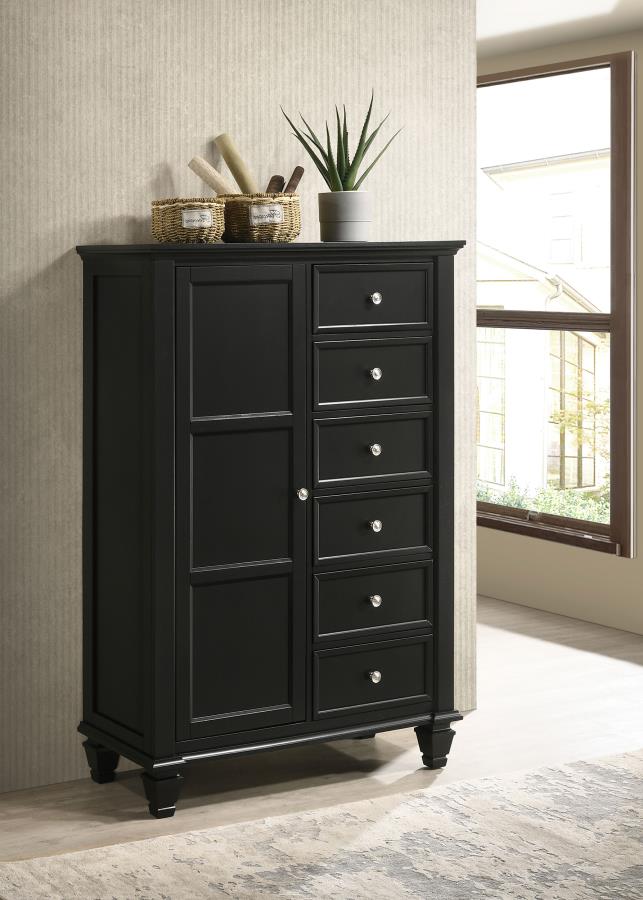 (image for) Sandy Beach 8-drawer Door Chest Black