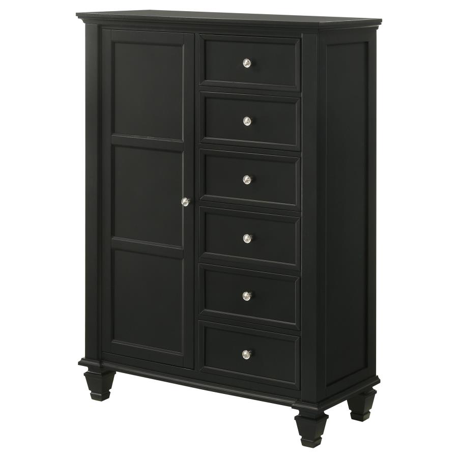 (image for) Sandy Beach 8-drawer Door Chest Black