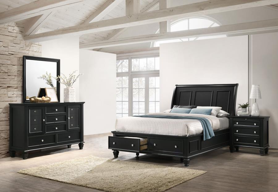 (image for) Sandy Beach 4-piece Eastern King Bedroom Set Black - Click Image to Close