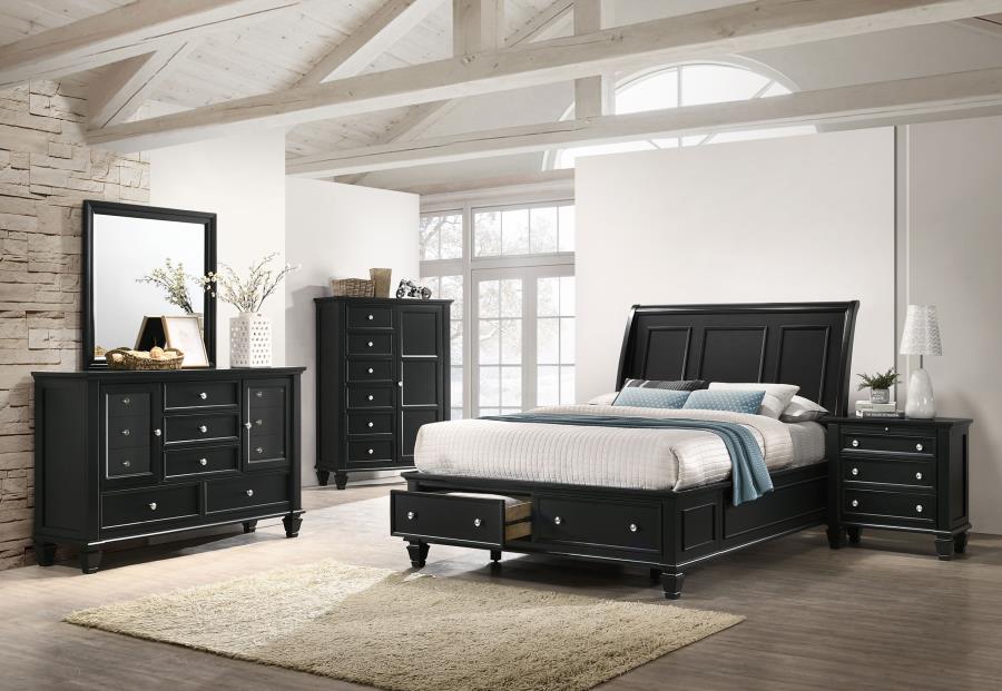 (image for) Sandy Beach 5-piece Eastern King Bedroom Set Black - Click Image to Close