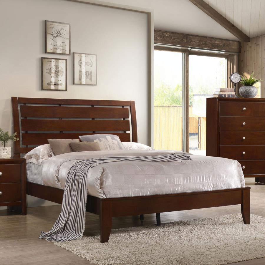 (image for) Serenity Wood Queen Panel Bed Rich Merlot