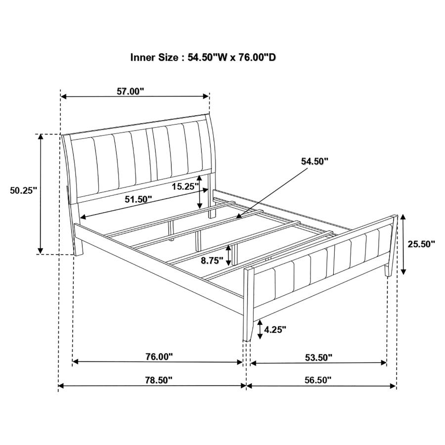 (image for) Carlton 4-piece Full Bedroom Set Cappuccino