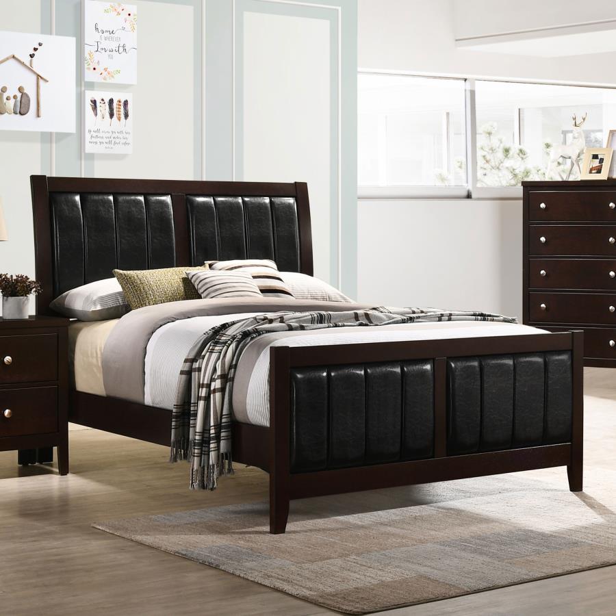 (image for) Carlton Wood Full Panel Bed Cappuccino