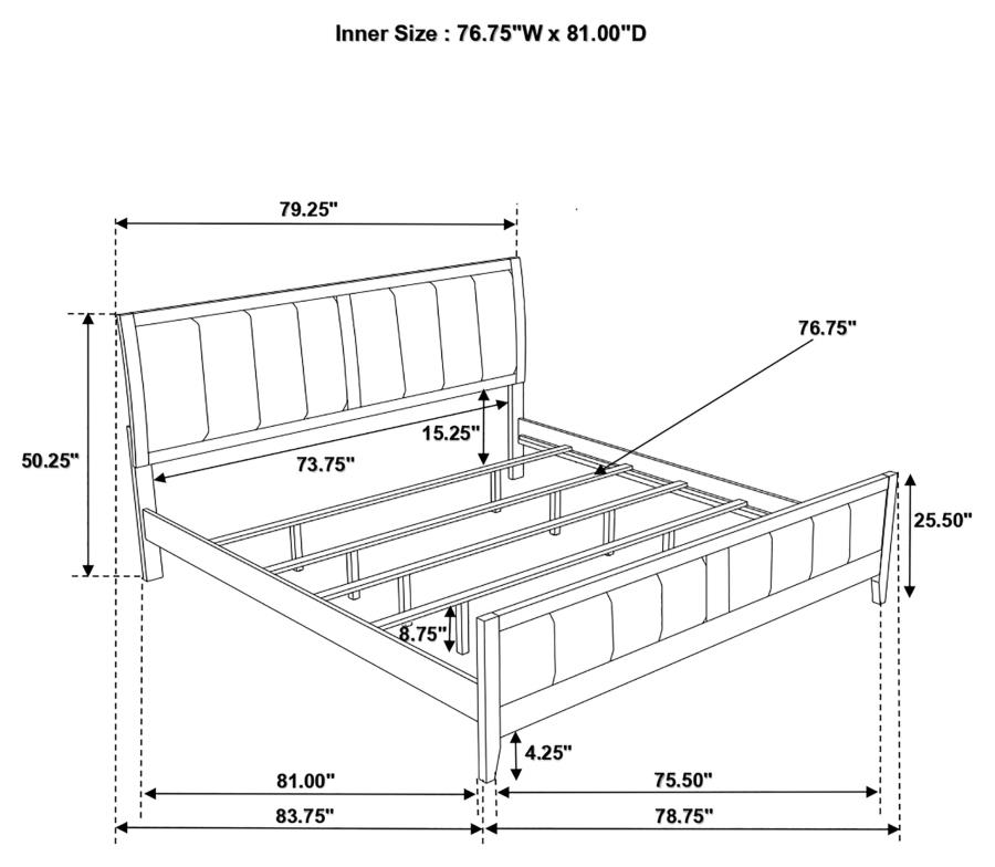 (image for) Carlton 4-piece Eastern King Bedroom Set Cappuccino