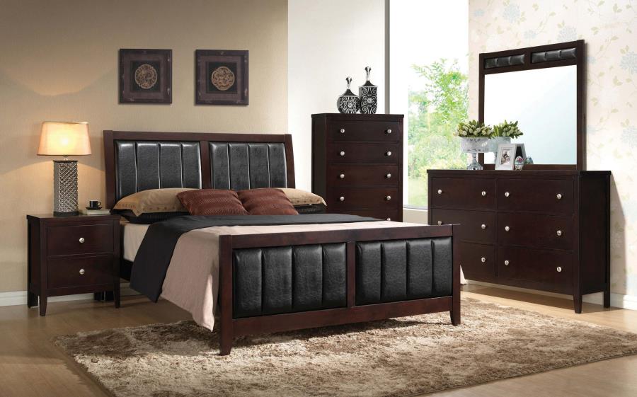 (image for) Carlton 5-piece Eastern King Bedroom Set Cappuccino