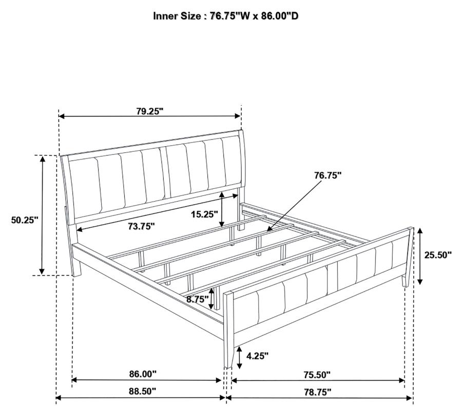 (image for) Carlton 4-piece California King Bedroom Set Cappuccino