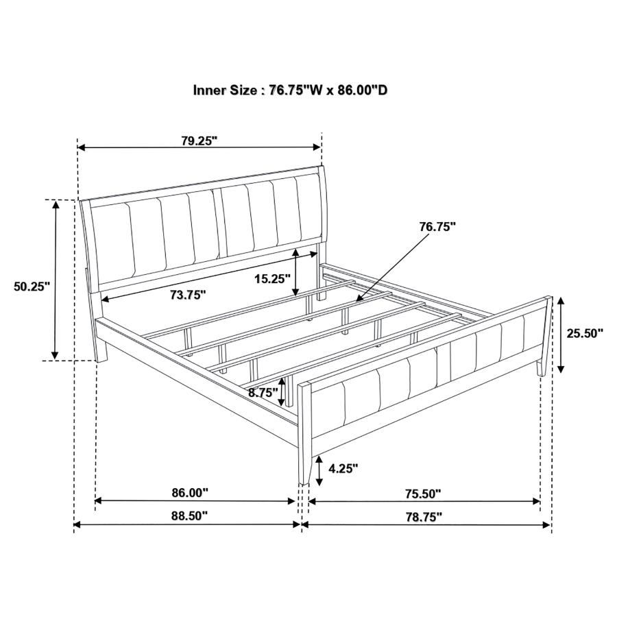 (image for) Carlton Wood California King Panel Bed Cappuccino