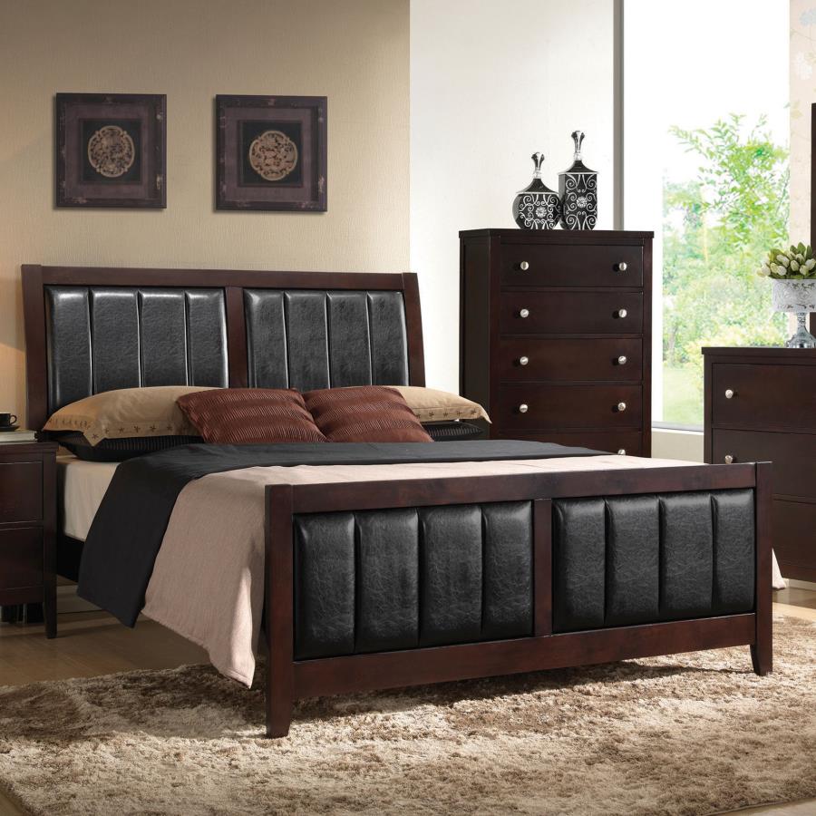 (image for) Carlton Wood Queen Panel Bed Cappuccino