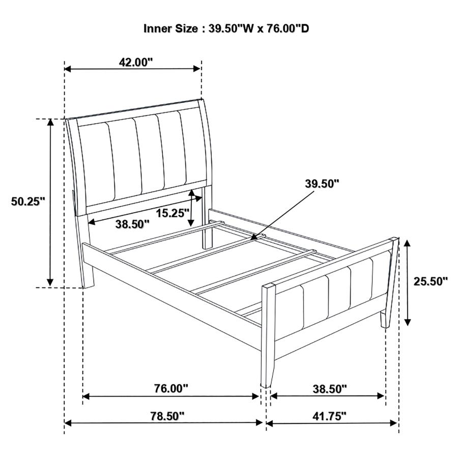 (image for) Carlton 4-piece Twin Bedroom Set Cappuccino