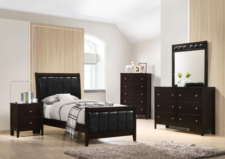 (image for) Carlton 5-piece Twin Bedroom Set Cappuccino - Click Image to Close