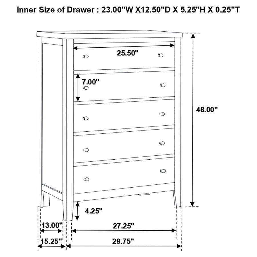 (image for) Carlton 5-piece Twin Bedroom Set Cappuccino