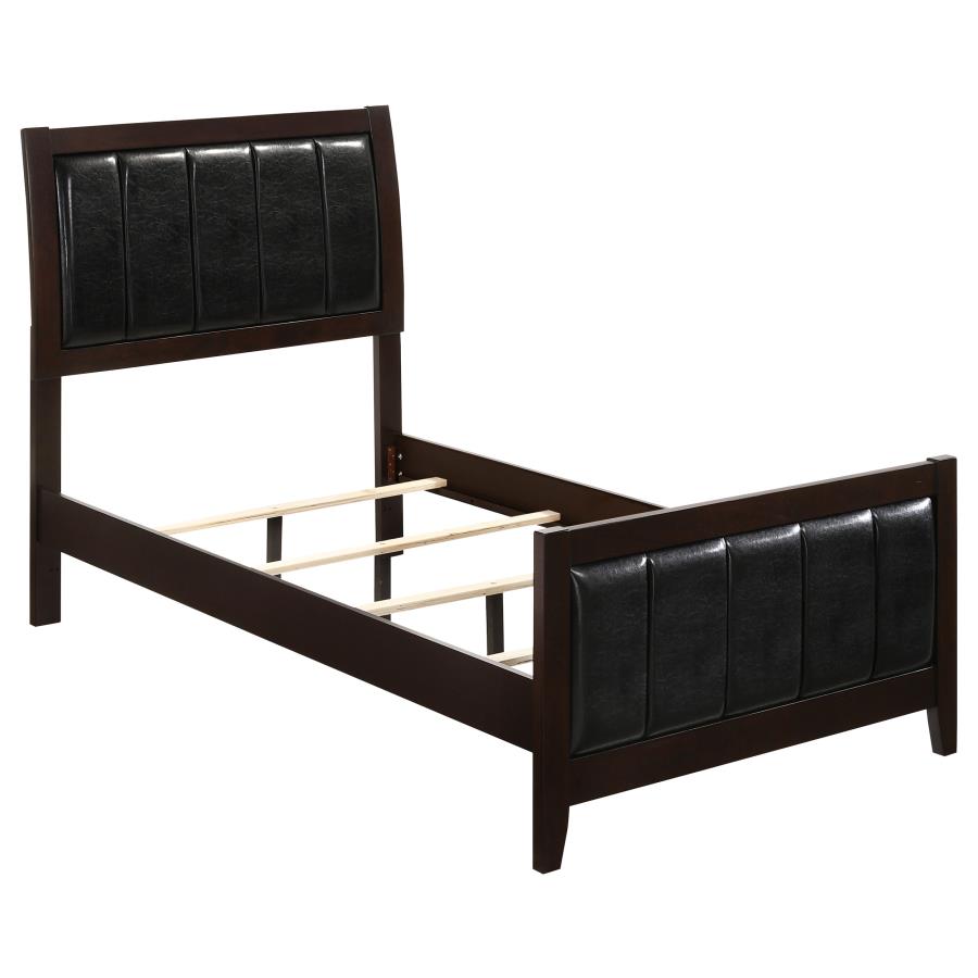 (image for) Carlton Wood Twin Panel Bed Cappuccino - Click Image to Close