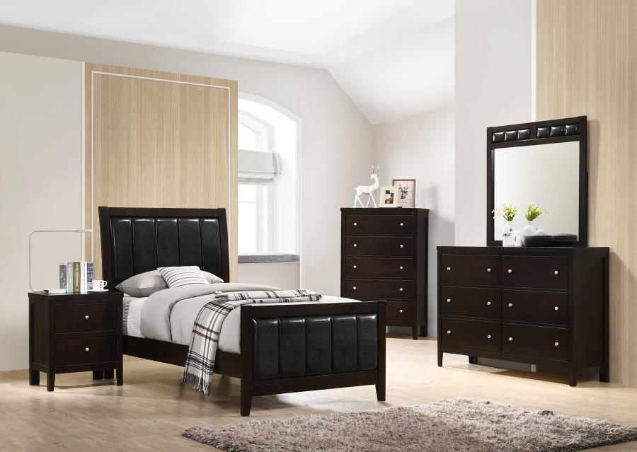 Modal Additional Images for Carlton Wood Twin Panel Bed Cappuccino