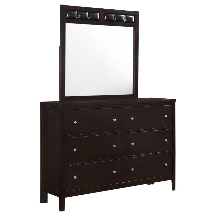 (image for) Carlton 6-drawer Dresser with Mirror Cappuccino - Click Image to Close