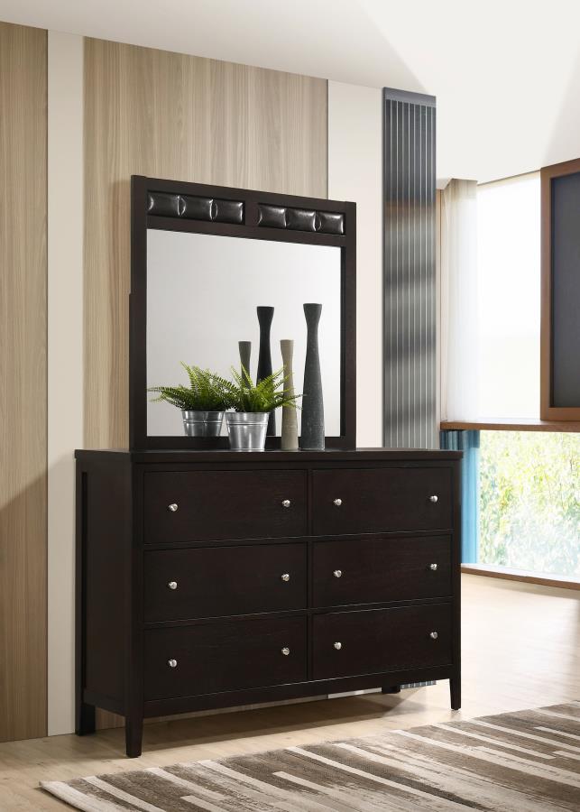 (image for) Carlton 6-drawer Dresser with Mirror Cappuccino