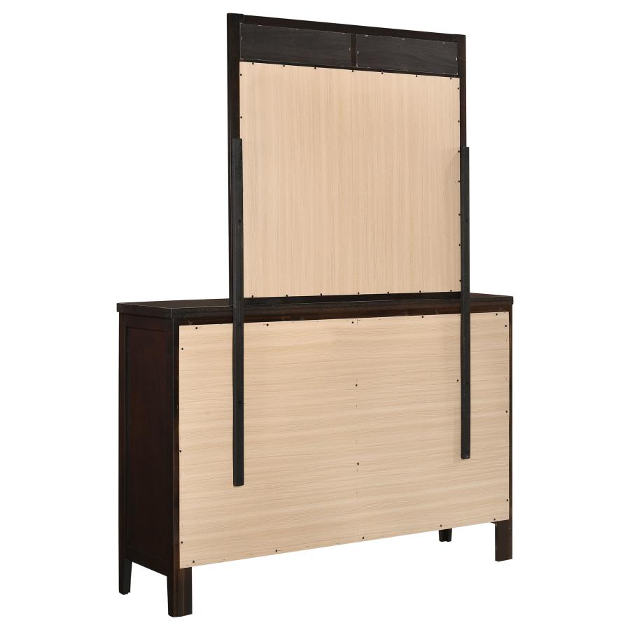 (image for) Carlton 6-drawer Dresser with Mirror Cappuccino