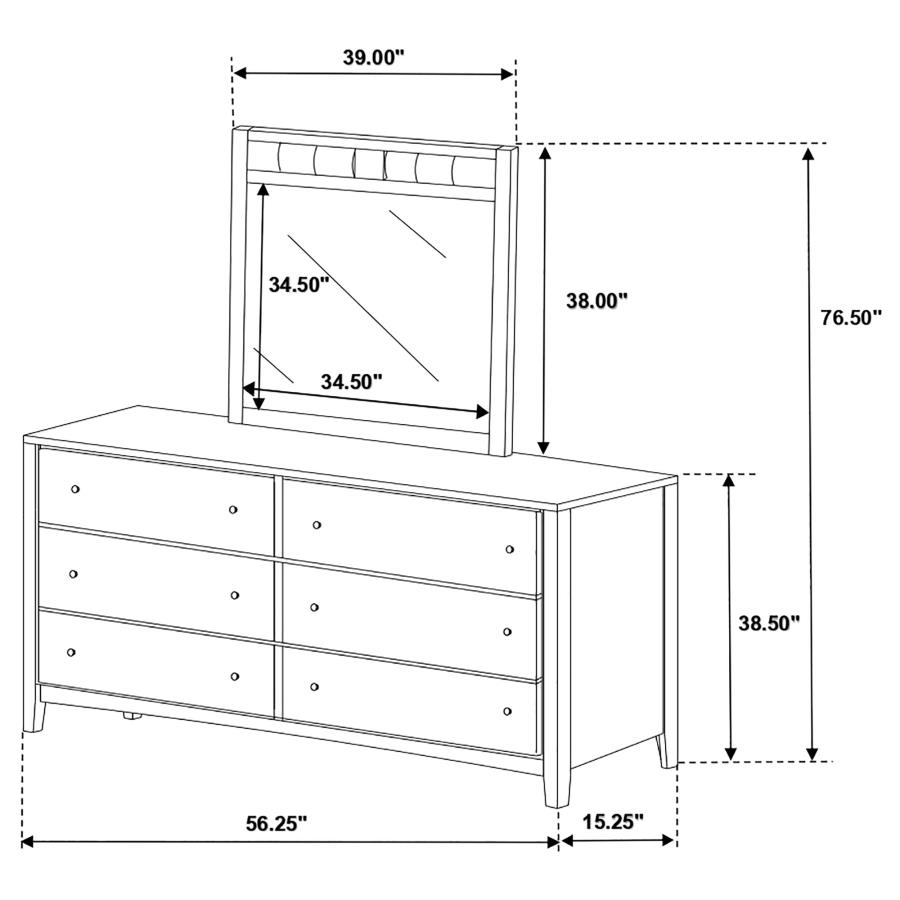 (image for) Carlton 6-drawer Dresser with Mirror Cappuccino