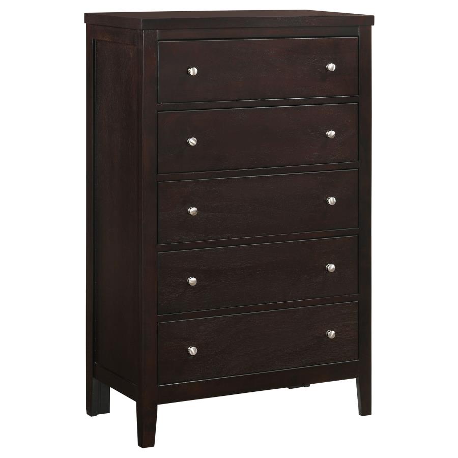 (image for) Carlton 5-drawer Bedroom Chest Cappuccino