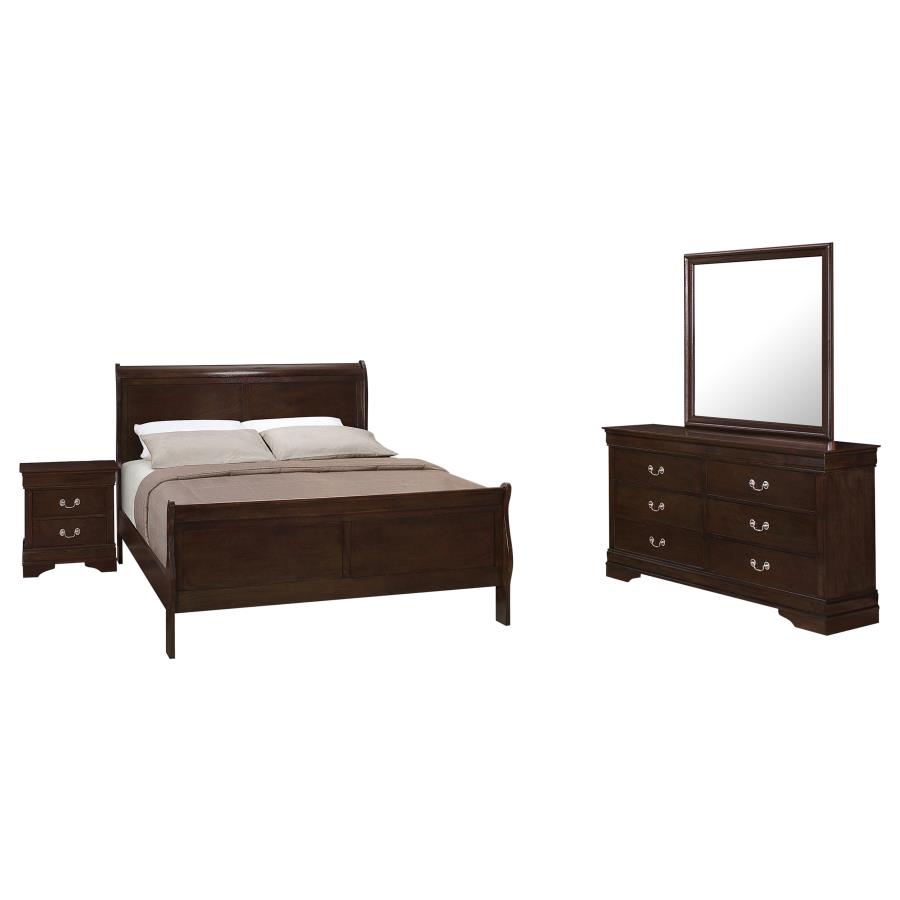 (image for) Louis Philippe 4-piece Full Bedroom Set Cappuccino