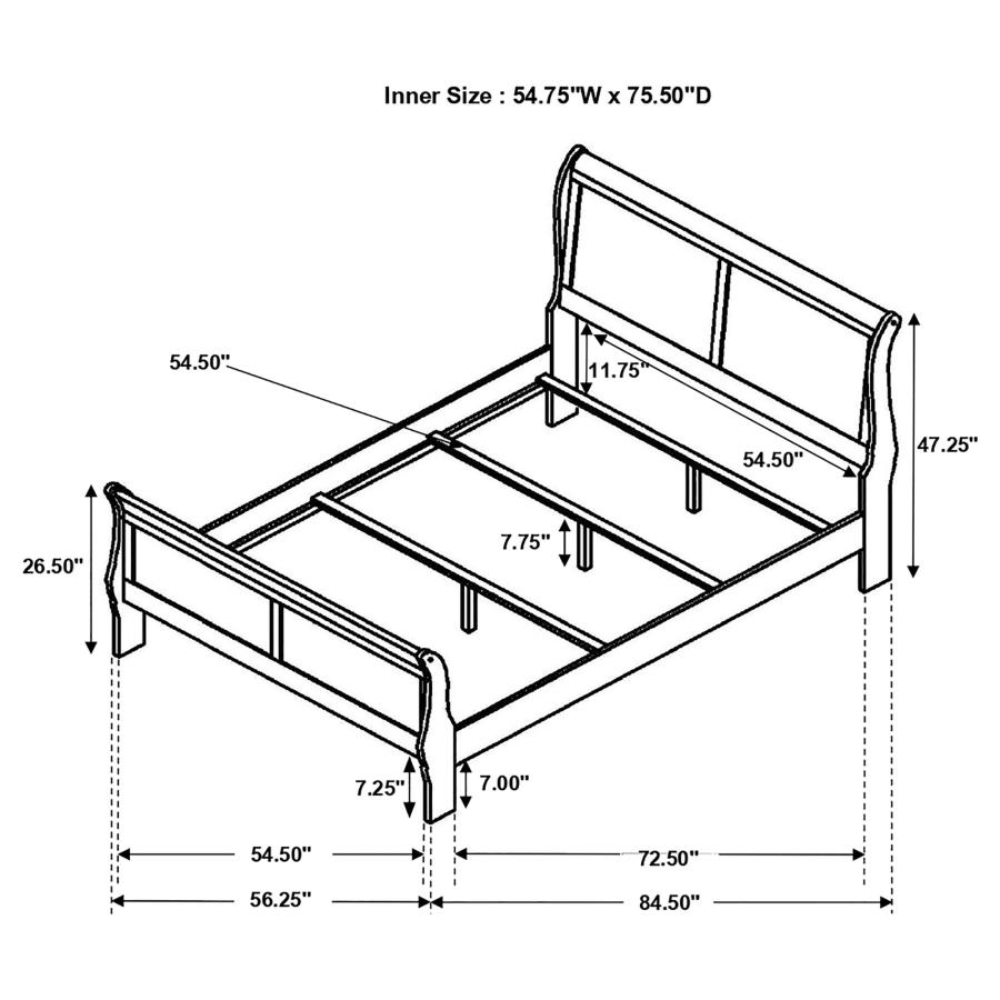 (image for) Louis Philippe 4-piece Full Bedroom Set Cappuccino