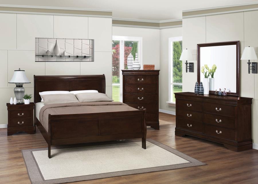 (image for) Louis Philippe 5-piece Full Bedroom Set Cappuccino - Click Image to Close