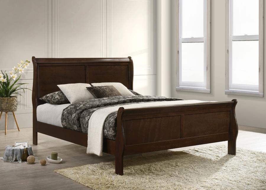 (image for) Louis Philippe Wood Full Sleigh Bed Cappuccino